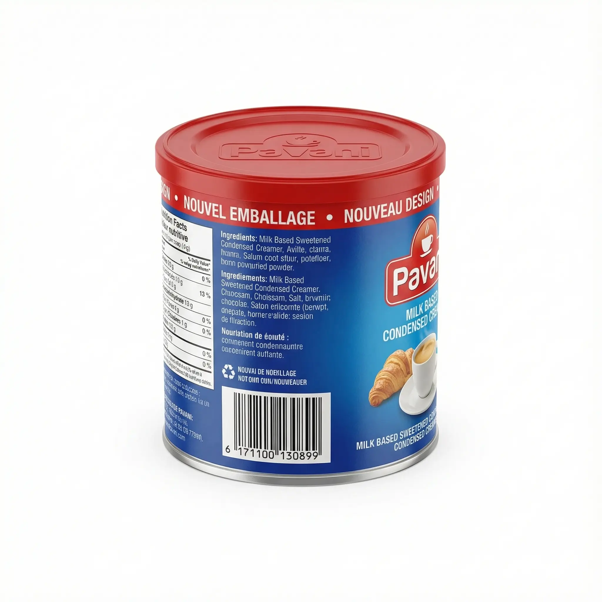 profil boite lait pavani concentre sucre 1kg